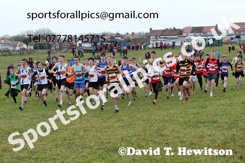 Boys under-15s, 2021 North Eastern Cross Country Championships, Sedgefield. Photo: David T. Hewitson/Sports for All Pics